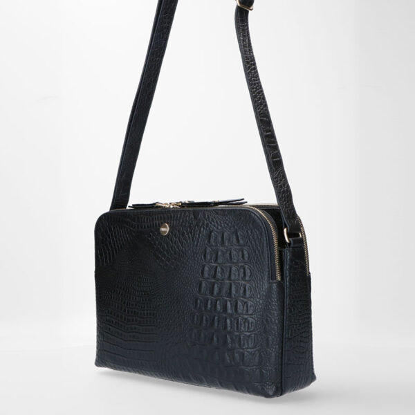 FMME Crossbody Carmen 10.5' Croco Black