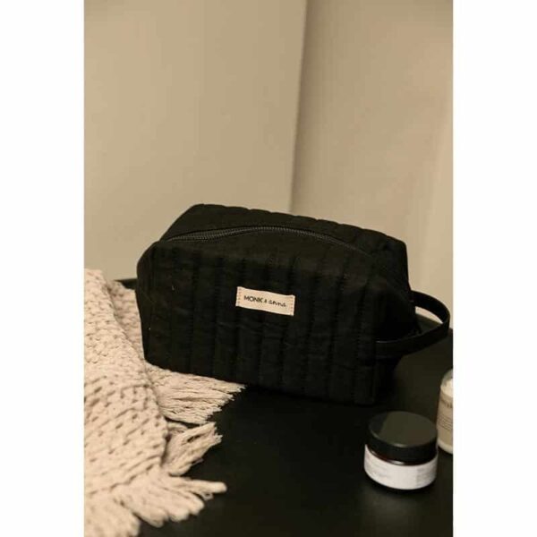 Monk & Anna Toiletry Bag Linnen Check Brown