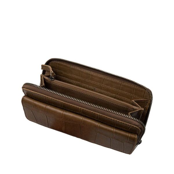 Cowboysbag Grand Croco Purse Narko Olijf
