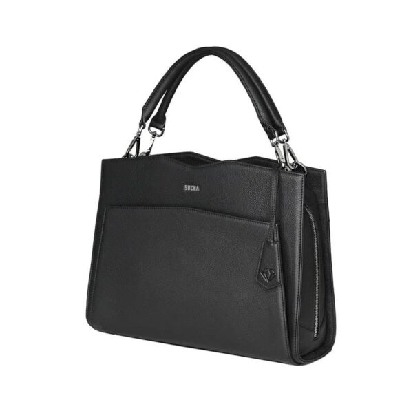 Socha Genuine Leather Business Bag 12-14" Diamond Edition Shoulder Black