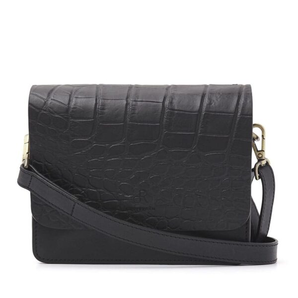 dR Amsterdam Laurel Croco Shopper Black