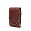Mōsz Phone Bag Large Plain Croco Cognac Brushed Silver