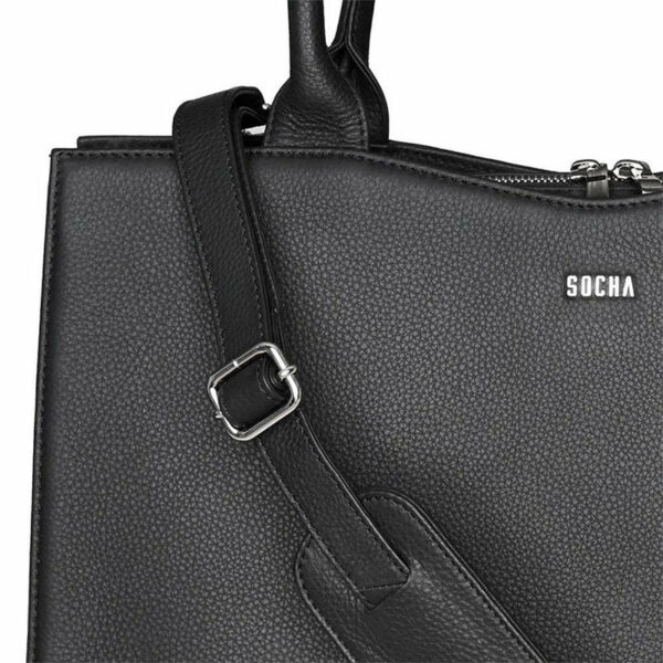 Socha Genuine Leather Diamond Business Bag 15.6" Black