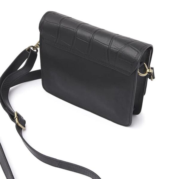 dR Amsterdam Laurel Croco Shopper Black