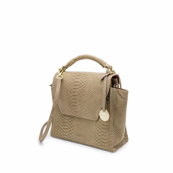 MŌSZ Phoebe Handbag Jungle Taupe Shiny Light Gold