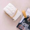 MŌSZ Bag Phone Bag Large Quilted Off white Shiny Light gold