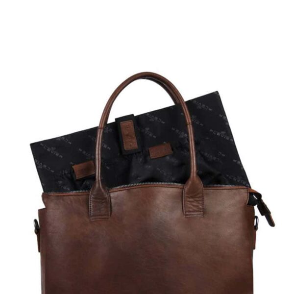Plevier Beryl leren damestas 15.6 inch donkerbruin