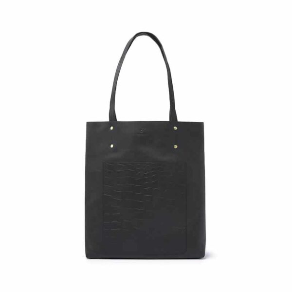 dR Amsterdam Laurel Croco Shopper Black