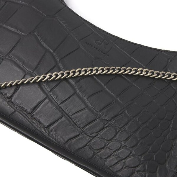 dR Amsterdam Laurel Croco Shoulderbag Black