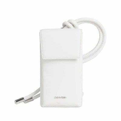 Calvin Klein Roped Phone Pouch White