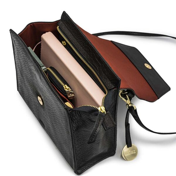 MŌSZ Phoebe Handbag Jungle Black Shiny Light Gold