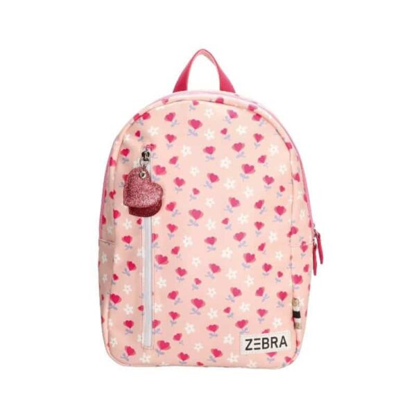 Zebra Girls Rugzak Pink Flower Hartjes