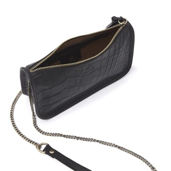 dR Amsterdam Laurel Croco Shopper Black