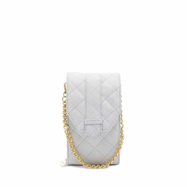 MŌSZ Bag Phone Bag Large Quilted Off white Shiny Light gold