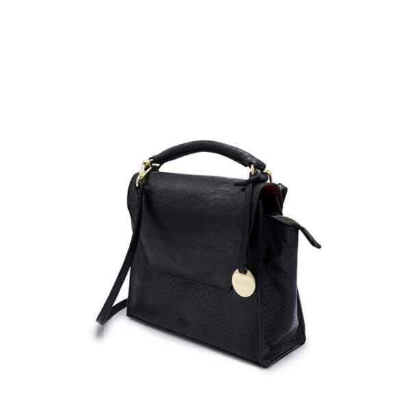 MŌSZ Phoebe Handbag Quilted Black Shiny Light Gold