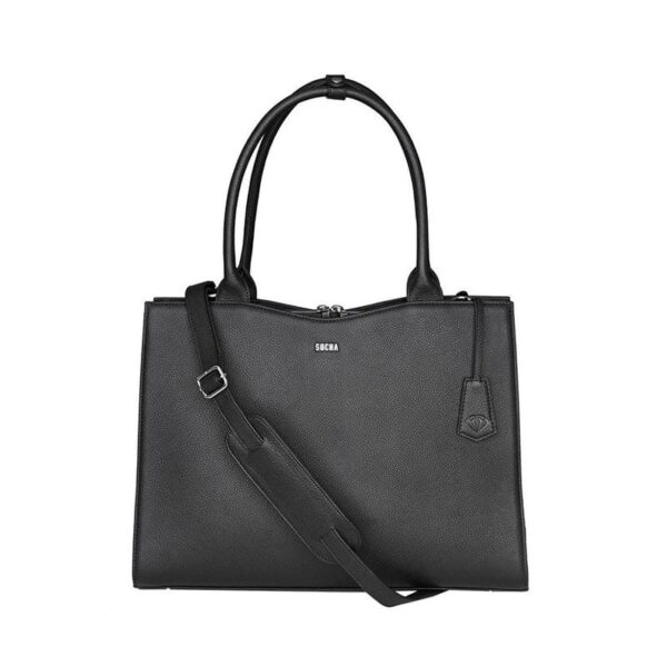 Socha Genuine Leather Diamond Business Bag 15.6" Black
