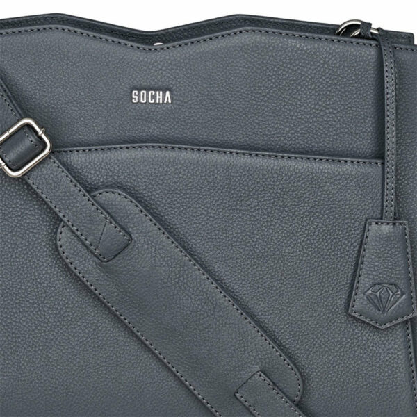 Socha Genuine Leather Business Bag 12-14" Diamond Edition Shoulder Grey