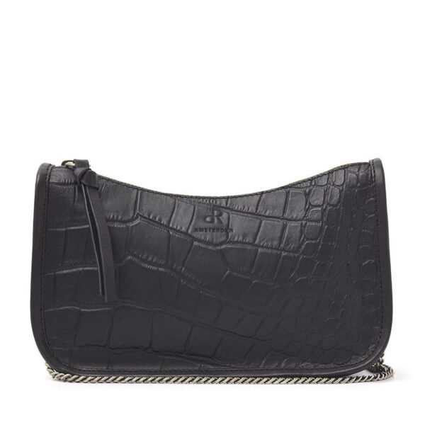 dR Amsterdam Laurel Croco Shopper Black
