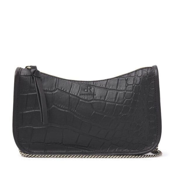 dR Amsterdam Laurel Croco Shoulderbag Black