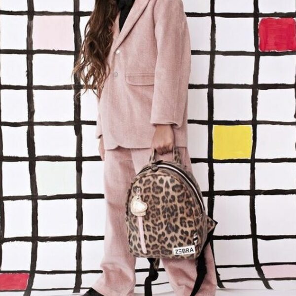 Zebra Trends Kinder Backpack S Leo Camel Pink