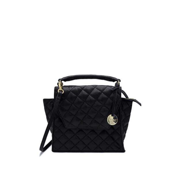 MŌSZ Phoebe Handbag Quilted Black Shiny Light Gold