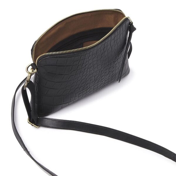 dR Amsterdam Laurel Croco Shoulderbag Black