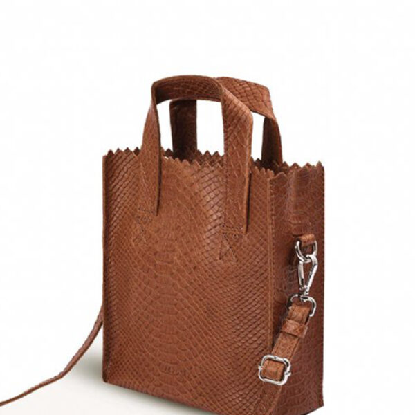MYOMY My Paper Bag Square Shopper Anaconda Brandy