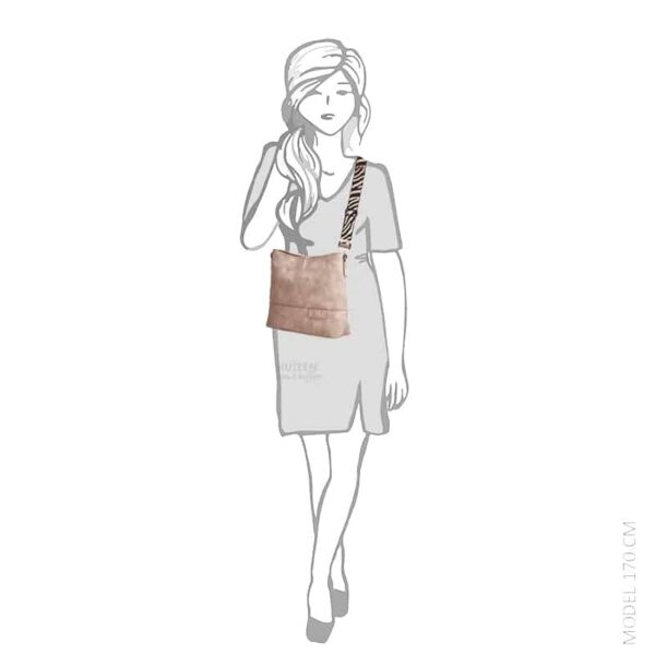 Zebra Trends Shopper Natural Bag Rosa Olijf