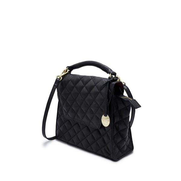 MŌSZ Phoebe Handbag Quilted Black Shiny Light Gold