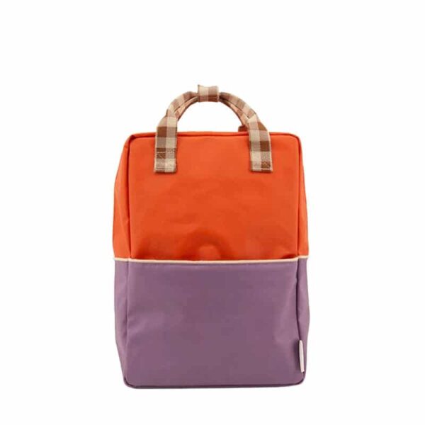 Sticky Lemon Backpack Large | Colourblocking | Orange Juice + Plum Purple + Schoolbus Brown