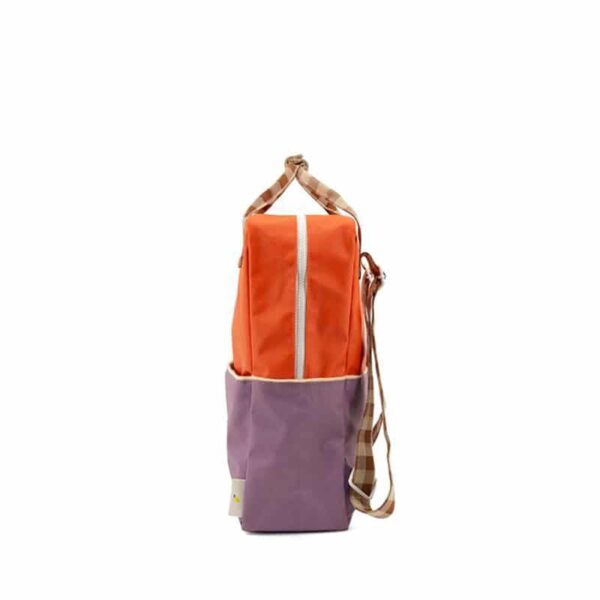 Sticky Lemon Backpack Large | Colourblocking | Orange Juice + Plum Purple + Schoolbus Brown