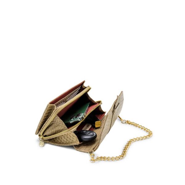 MŌSZ Phoebe Handbag Jungle Taupe Shiny Light Gold