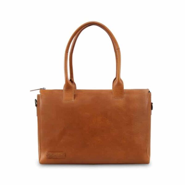 Plevier Beryl leren damestas 15.6 inch donkerbruin