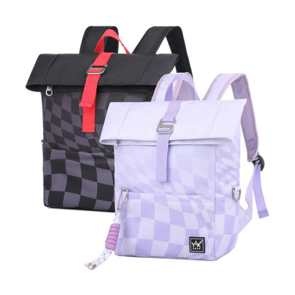 YLX Original Backpack Kids Lilac Wavy Checkered
