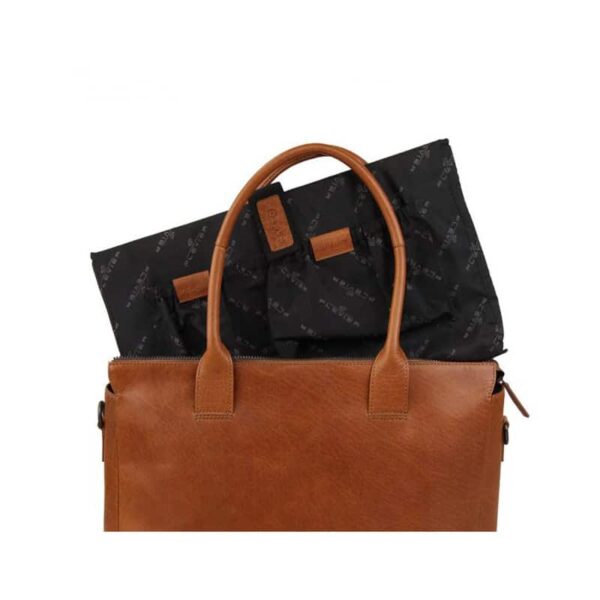 Plevier Beryl leren damestas 15.6 inch donkerbruin