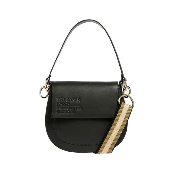 Ted Baker Darcell Branded Webbing Satchel Crossbody Jet Black