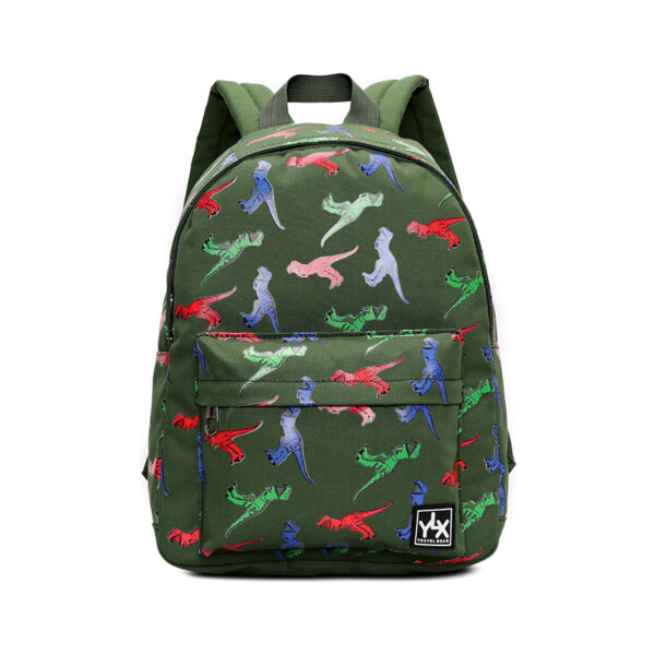 YLX Hemlock Backpack Kids Army Green Dinosaurs