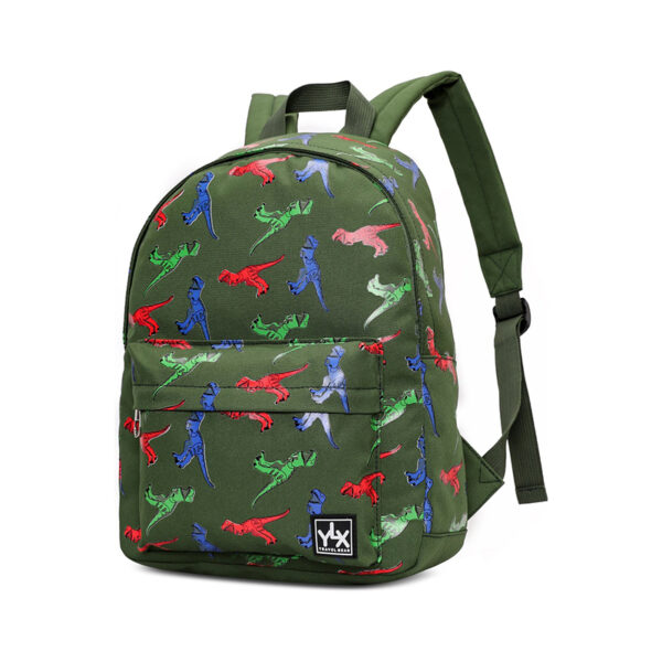 YLX Hemlock Backpack Kids Army Green Dinosaurs