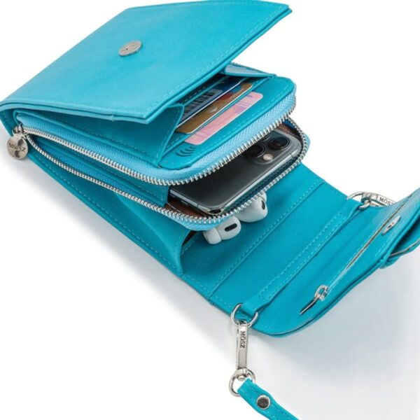 Mōsz Phone Bag Large Vegan Turquoise Silver