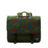 YLX Classic School Bag Army Green Dinosaurs