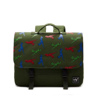 YLX Classic School Bag Army Green Dinosaurs