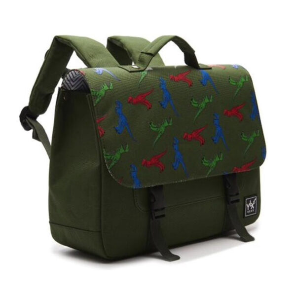 YLX Classic School Bag Army Green Dinosaurs