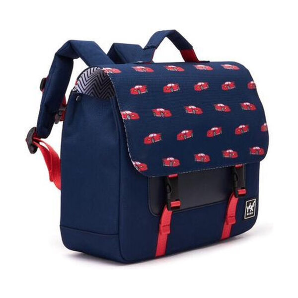 YLX Classic School Bag Navy Blue Red Cars