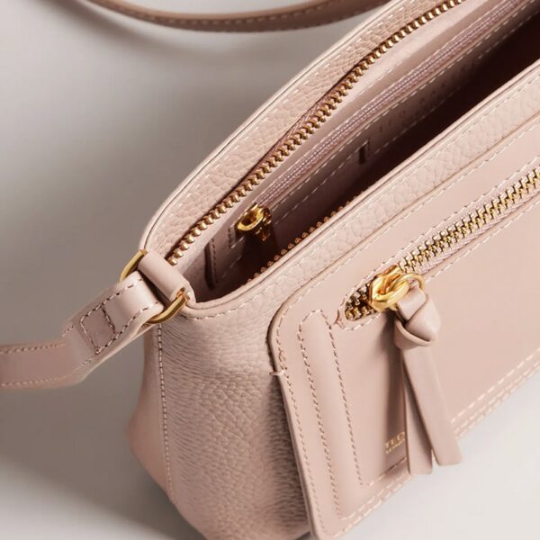 Ted Baker Nishu Soft Grainy Leather Cross Body Bag Taupe