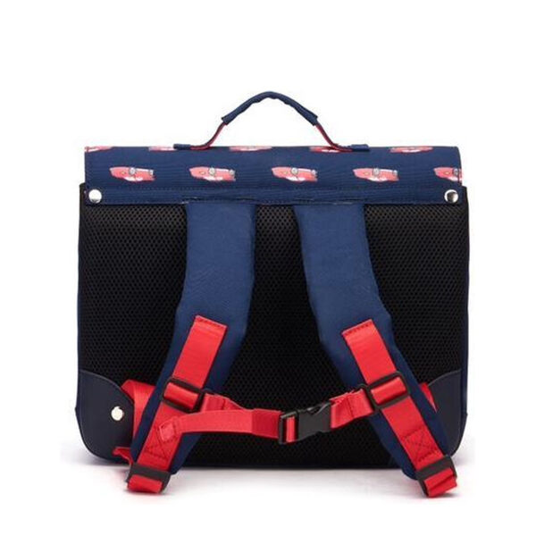 YLX Classic School Bag Navy Blue Red Cars