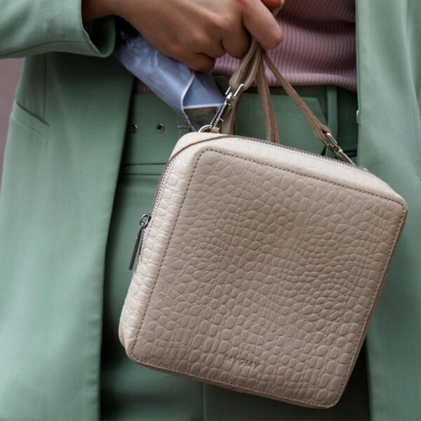 MYOMY My City Bag Square Midi Croco Off White