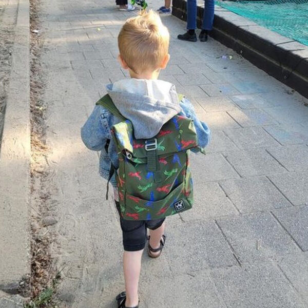 YLX Original Backpack Kids Army Green Dinosaurs