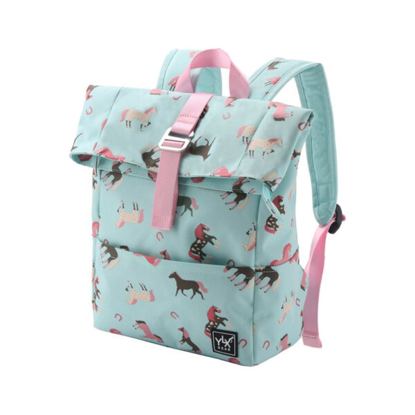 YLX Original Backpack Kids Bleached Aqua Horses
