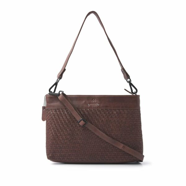 dR Amsterdam Tampa Braided Handbag Brown