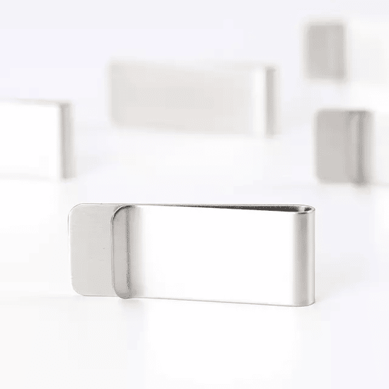 Aluminium Geldclip Zilver (Sterk & Strak) voor briefjes en pasjes